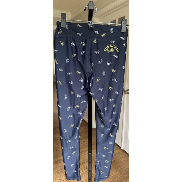 The Upside Navy Bicycle Print Leggings Activewear Pants Yoga Running Women's M - Picture 7 of 9